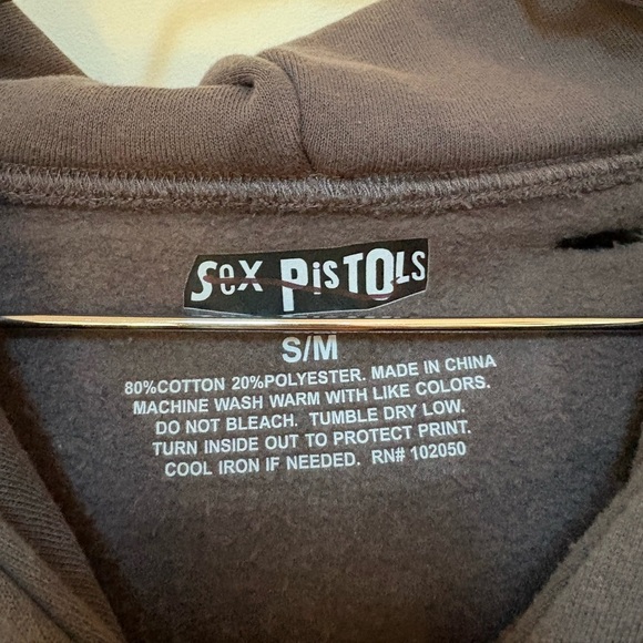 NWOT Urban Outfitters Sex Pistols Patched Graphic Hoodie Sweatshirt Size S/M - Picture 11 of 15